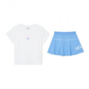 MLB Athleisure Half Sleeve Set Up Los Angeles Dodgers Kids' Skirts White / Blue | 9452017-NA