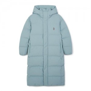 MLB Basic Big&Mega Logo Hood Long Down Jkt Boston Redsox Jackets Blue | 7058249-EJ