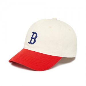 MLB Basic Color Block Unstructured Ball Boston Red Sox Hats White | 3896470-TZ