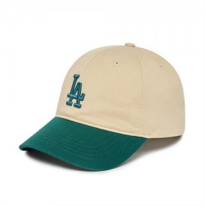 MLB Basic Color Block Unstructured Ball Los Angeles Dodgers Hats Beige | 4239180-YH