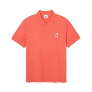 MLB Basic Comfortable Fit Polots Cleveland Guardians T Shirts Orange | 2049538-DO