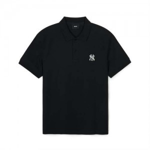 MLB Basic Comfortable Fit Polots New York Yankees T Shirts Black | 0296458-KT