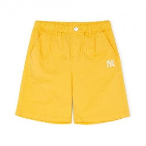 MLB Basic Cotton Woven New York Yankees Kids' Shorts Yellow | 7012365-PW