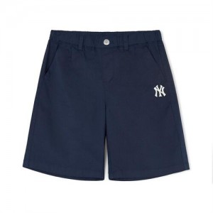 MLB Basic Cotton Woven New York Yankees Kids' Shorts Navy | 0268714-SU