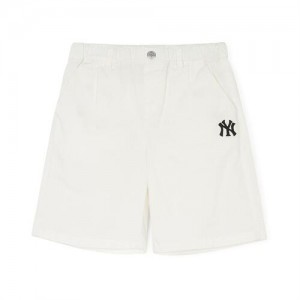 MLB Basic Cotton Woven New York Yankees Kids' Shorts White | 6407893-OF