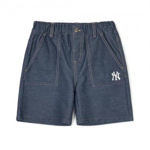 MLB Basic Denimlike New York Yankees Kids' Shorts Blue | 4306985-SQ