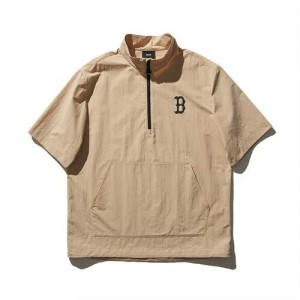 MLB Basic Gorpcore Anorak Boston Redsox T Shirts Khaki | 3596841-SJ