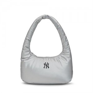 MLB Basic Luxleisure Nylon New York Yankees Hobo Bags Silver | 8057239-LS