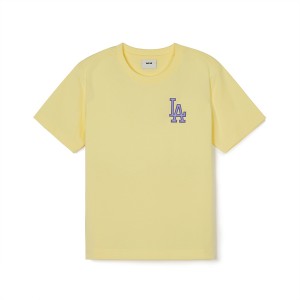 MLB Basic Small Logo Los Angeles Dodgers Kids' T Shirts Yellow | 1540379-HP