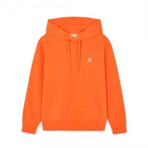 MLB Basic Small Logo Overfit New York Yankees Hoodie Orange | 3896207-LR