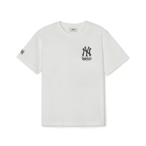 MLB Basic Street Logo New York Yankees Kids' T Shirts White | 3485169-FP