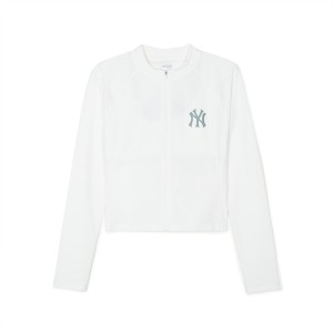 MLB Basic Zip Up Rashguard New York Yankees Tops White | 5912308-XP