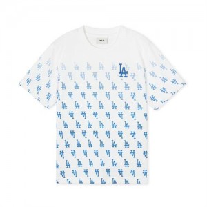 MLB Classic Monogram Gradationt Los Angeles Dodgers Kids' T Shirts White | 3065189-AP