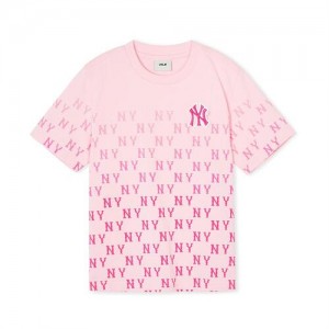 MLB Classic Monogram Gradationt New York Yankees Kids' T Shirts Pink | 4536291-HP