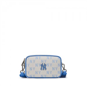 MLB Classic Monogram Jacquard Mini New York Yankees Cross Body Bags Blue | 9072356-FB