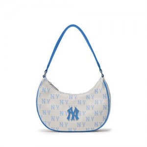 MLB Classic Monogram Jacquard New York Yankees Hobo Bags Blue | 5816097-LY