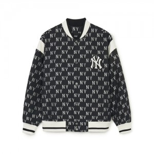 MLB Classic Monogram Jqd Shoulder Block Varsity (Single Layer) New York Yankees Jackets Black | 0781654-LP