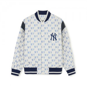 MLB Classic Monogram Jqd Shoulder Block Varsity (Single Layer) New York Yankees Jackets Navy | 3408596-TQ