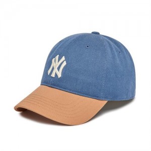 MLB Color Block Denim Like Unstructured Ball New York Yankees Hats Navy | 5372896-ZQ