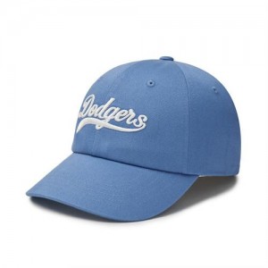 MLB Cursive Lettering Unstructured Ball Los Angeles Dodgers Hats Blue | 3861549-DV