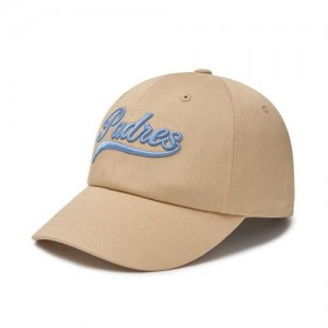 MLB Cursive Lettering Unstructured Ball San Diego Padres Hats Khaki | 7318024-QP