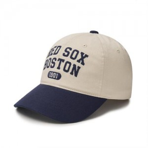 MLB Cursive Logo Color Block Unstructured Boston Redsox Hats White | 8759263-BZ