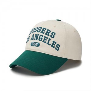 MLB Cursive Logo Color Block Unstructured Los Angeles Dodgers Hats Green | 9843012-OZ