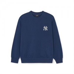 MLB Denim Like Monogram Big Lux New York Yankees Sweatshirts Navy | 1067589-XR