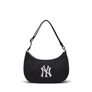 MLB Denim New York Yankees Hobo Bags White | 4279685-UC