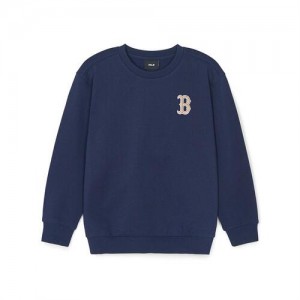 MLB Dia Monogram Applique Boston Red Sox Kids' Sweatshirts Navy | 7612093-QH