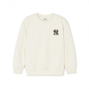 MLB Dia Monogram Applique New York Yankees Kids' Sweatshirts White | 2930584-IE