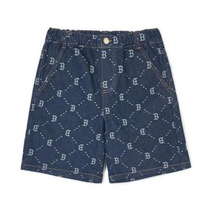 MLB Dia Monogram Denim Like Boston Red Sox Kids' Shorts Blue | 9485017-VA