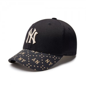 MLB Dia Monogram Point Sturctured Ball New York Yankees Hats Black | 8672913-KY