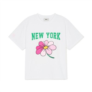 MLB Floral New York Yankees Kids' T Shirts White | 1879504-HS