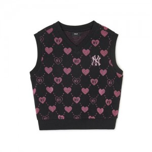 MLB Heart Allover New York Yankees Kids' Vest Black | 0479623-LS