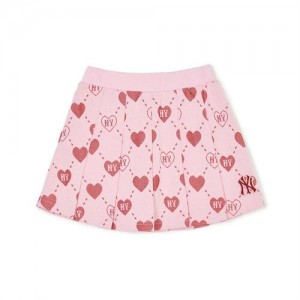 MLB Heart Allover New York Yankees Kids' Skirts Pink | 8691543-DW