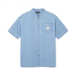 MLB Heart Logo Denim New York Yankees Shirts Blue | 6150792-FY