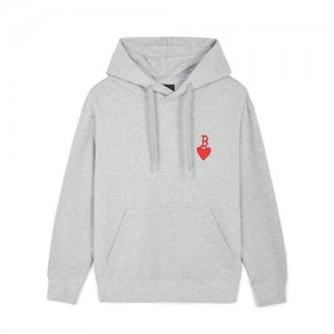 MLB Heart Overfit Boston Redsox Hoodie Grey | 9235184-BC