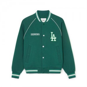 MLB Jersey Basic Raglan Varsity Los Angeles Dodgers Jackets Green | 1430758-UA