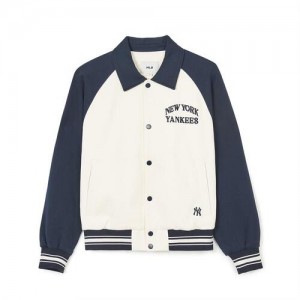 MLB Jersey Collar Raglan Varsity New York Yankees Jackets Black | 0925768-XQ