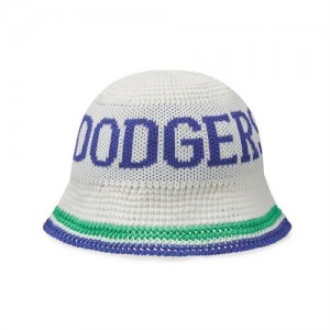 MLB Knit Crochet Dome Fit Los Angeles Dodgers Hats White | 9283476-XR