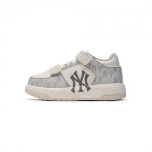 MLB Mid Denim Monogram New York Yankees Kids' Sneakers Beige | 2370458-KW