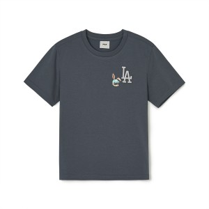 MLB Mono-Rabbit Los Angeles Dodgers Kids' T Shirts Grey | 6308594-TD