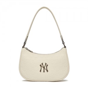 MLB Monogram Embo New York Yankees Cross Body Bags White | 7481602-DR