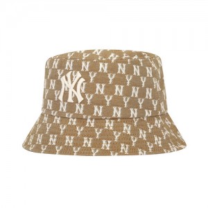 MLB Monogram Jacquard New York Yankees Hats Khaki | 2467581-ZX