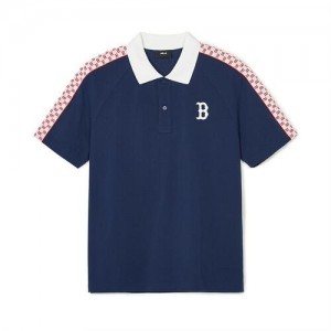 MLB Monogram Polots Boston Redsox T Shirts Navy | 4365012-EU