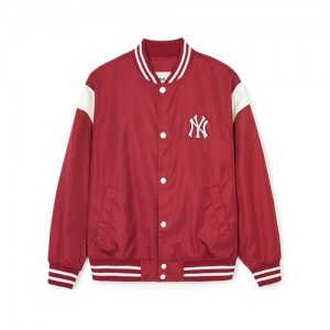 MLB Nylon Basic Shoulder Blocking Varsity (Single Layer) New York Yankees Jackets Red | 3248906-CL