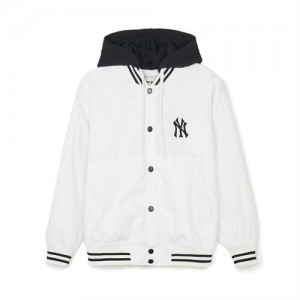 MLB Nylon Hood Varsity New York Yankees Jackets White | 1569237-NH