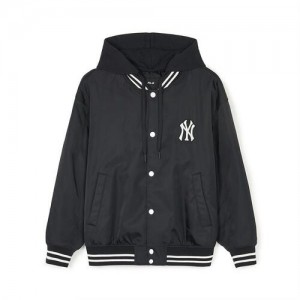 MLB Nylon Hood Varsity New York Yankees Jackets Black | 1267980-TI