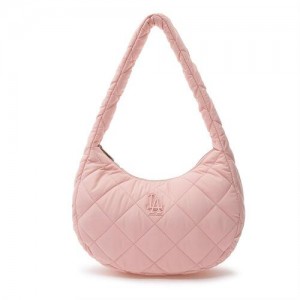 MLB Padding Quilted M Los Angeles Dodgers Hobo Bags Pink | 1340527-JV